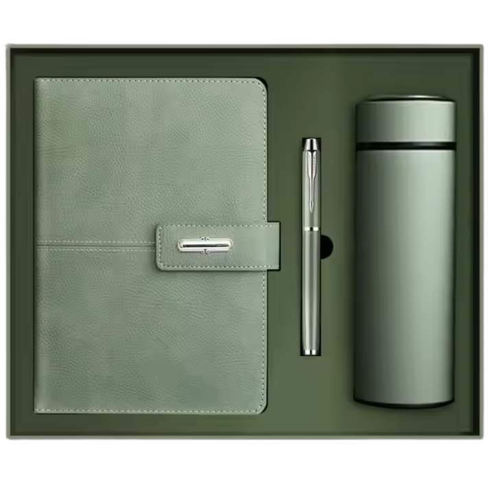Journal Notebook set with pen and water bottle