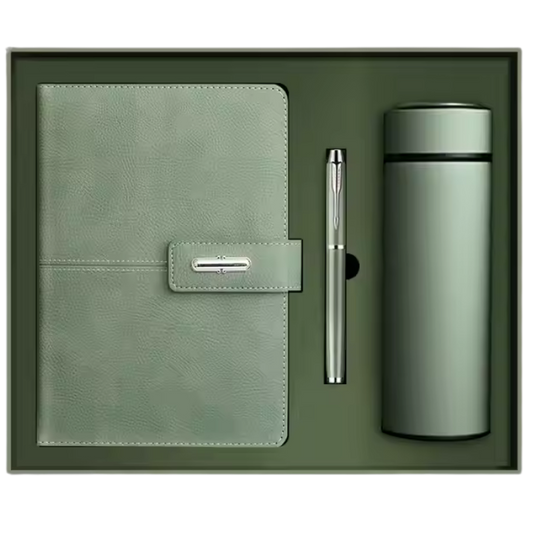 Journal Notebook set with pen and water bottle
